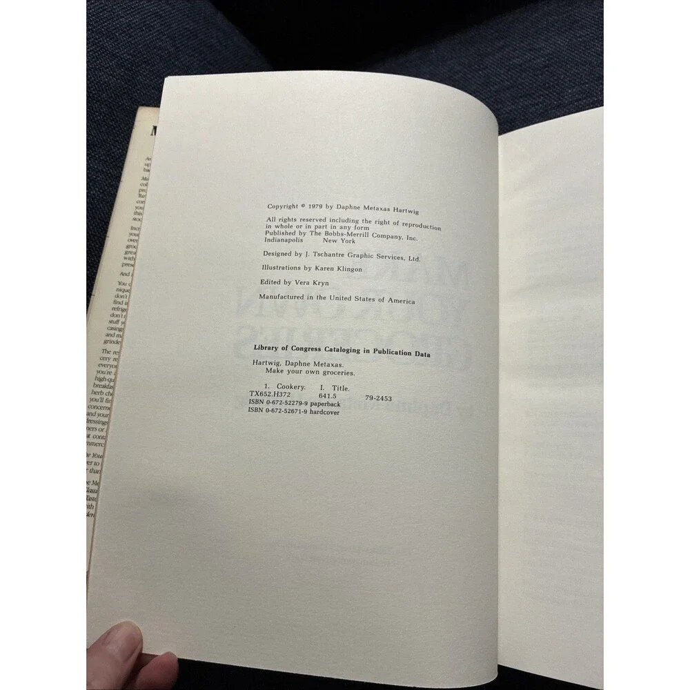 Make Your Own Groceries Daphne Metaxas Hartwig 1979 HC DJ